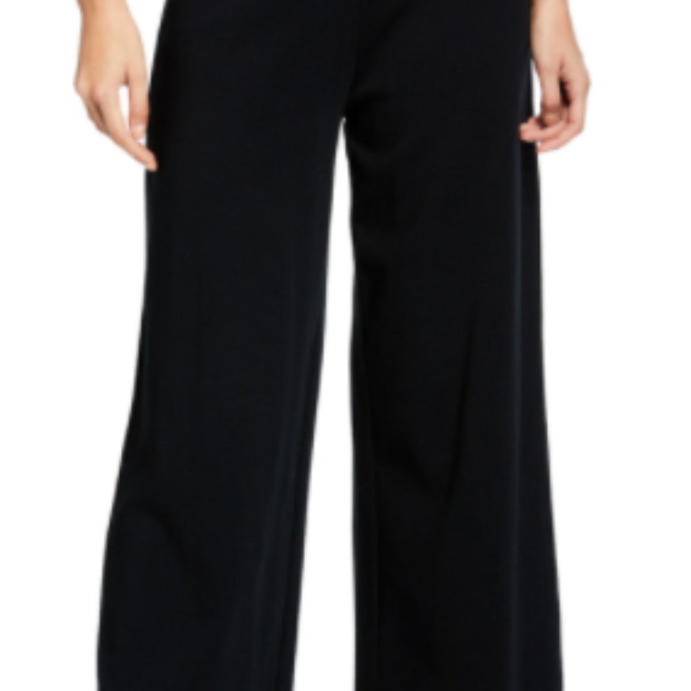 Joan Vass Stretch-Interlock Wide-Leg Ankle Pants